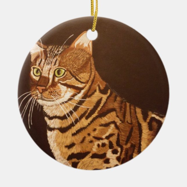 Ornement En Céramique Chat du Bengale (Devant)