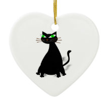 Chat noir gras aux yeux verts