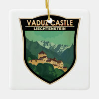 Château de Vaduz Liechtenstein Voyage Badge Vintag
