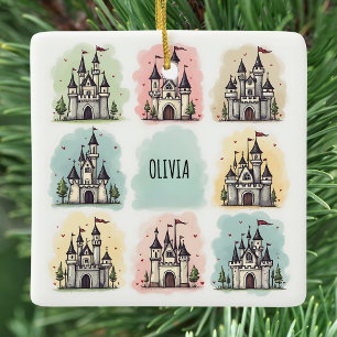 Ornement En Céramique Châteaux de Contes de Fées Adorables Doodles