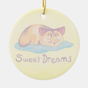 Ornement En Céramique Chaton rêveur