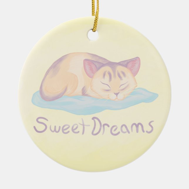 Ornement En Céramique Chaton rêveur (Devant)