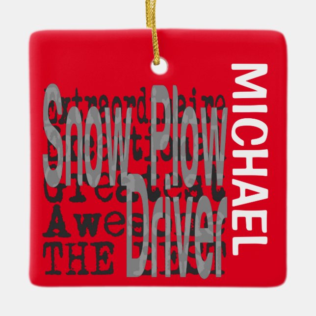 Ornement En Céramique Chauffeur à neige Extraordinaire PERSONNALISÉ (Devant)