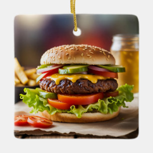Ornement En Céramique Cheeseburger