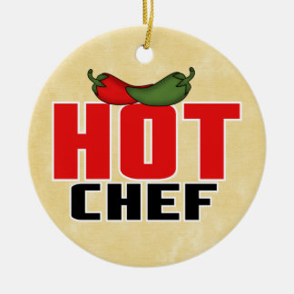 Ornement En Céramique Chef chaud (poivrons rouges et verts)
