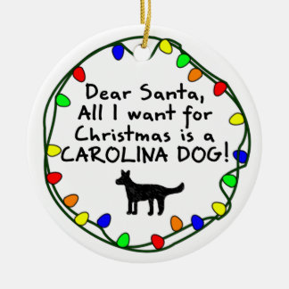Ornement En Céramique Cher chien de Père Noël Caroline