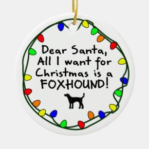 Ornement En Céramique Cher Père Noël Foxhound