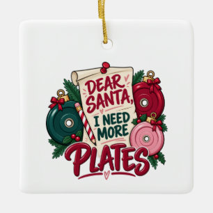 Ornement En Céramique Cher Père Noël, j'ai besoin de plus de plaques de