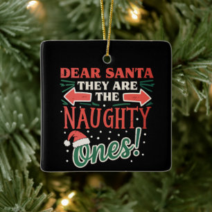 Ornement En Céramique Cher Santa Ils Sont Les Vilains Noël