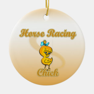 Ornement En Céramique Cheval Racing Chick