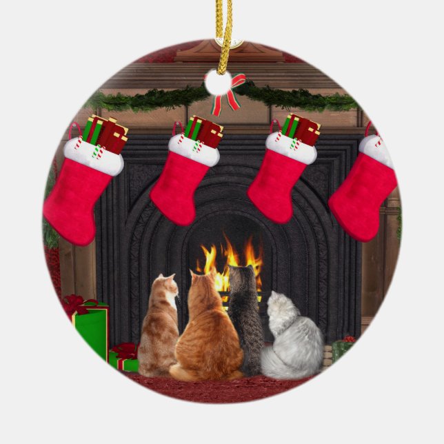 Ornement En Céramique Chevilles de Noël (Devant)