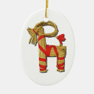 Ornement En Céramique Chèvre scandinave Julbok de Noël de paille de Noël