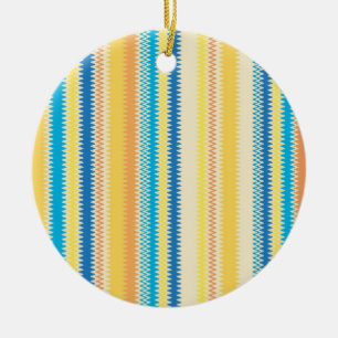 Ornement En Céramique Chevron coloré Zigzag Stripe Décoratif