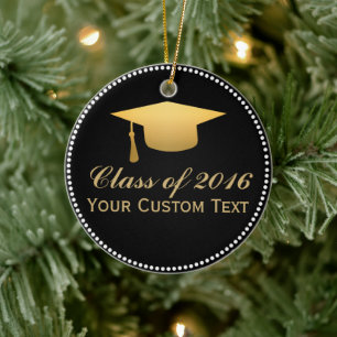 Ornement En Céramique Chic Gold Foil classe de graduation tendance de 20