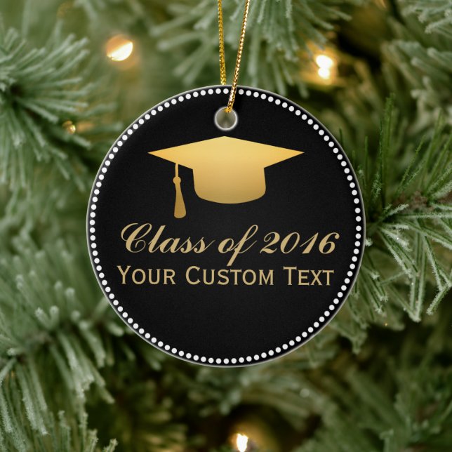 Ornement En Céramique Chic Gold Foil classe de graduation tendance de 20 (Arbre)