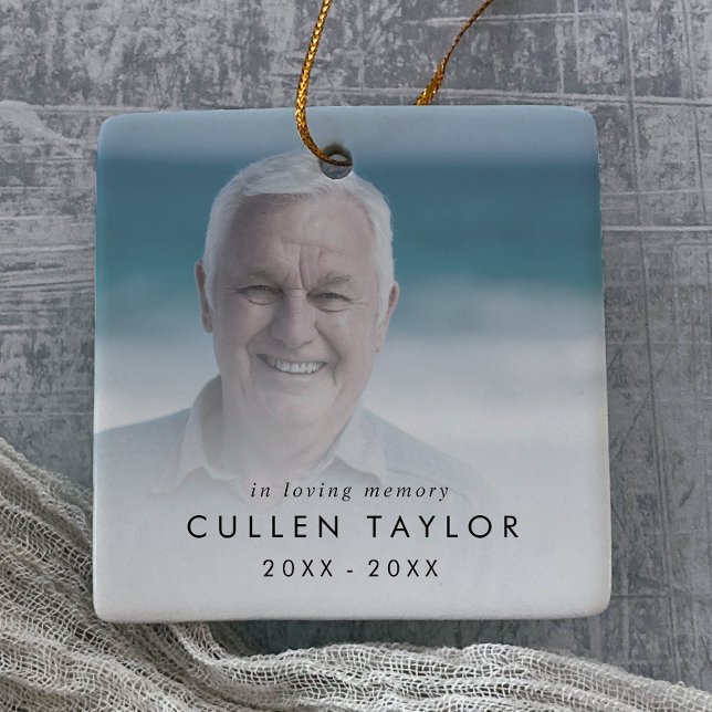 Ornement En Céramique Chic In Love Mémoire Grand-Père Photo Memorial (Créateur téléchargé)