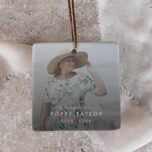 Ornement En Céramique Chic In Love Mémoire Maman Photo Overlay