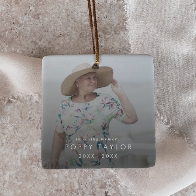 Ornement En Céramique Chic In Love Mémoire Maman Photo Overlay (Créateur téléchargé)