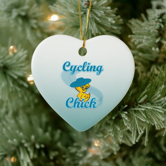 Ornement En Céramique Chick à vélo #3 (Arbre)