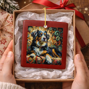 Ornement En Céramique Chien de montagne bernois Noël