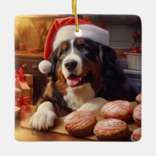 Ornement En Céramique Chien de montagne bernois Noël Cookies de vacances