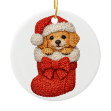 Chien de Noël en Tricot d'Hiver