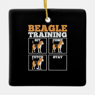 Ornement En Céramique Chien d'entraînement beagle