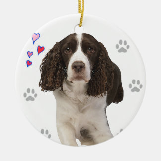 Ornement En Céramique Chien d'épagneul de springer anglais