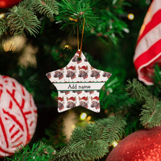 Ornement En Céramique Chien sans cheveux mexicain race Étoiles de Noël (Créateur téléchargé)