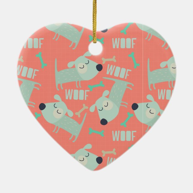 Ornement En Céramique Chiens et os de Woof (Dos)