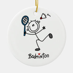 Ornement En Céramique Chiffre masculin de base badminton de bâton