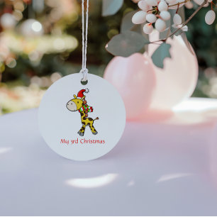 Ornement En Céramique Children's Giraffe Christmas Ornament