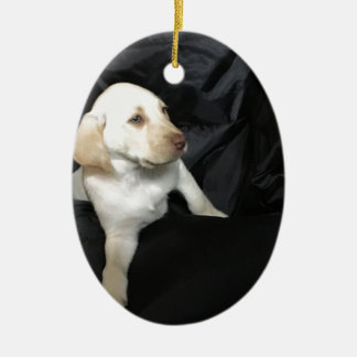 Ornement En Céramique Chiot jaune Sadie de laboratoire