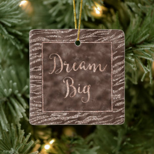 Ornement En Céramique Chocolat Brown Zebra Parties scintillant Dream    