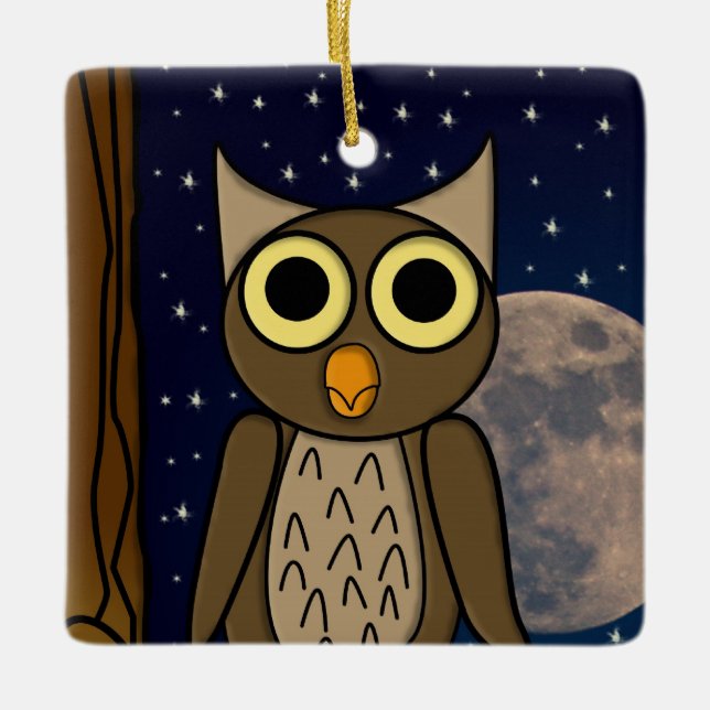 Ornement En Céramique chouette (Devant)