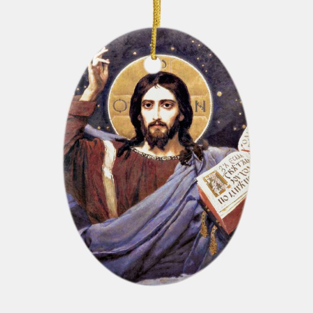 Ornement En Céramique Christ Tout-Puissant, Viktor Vasnetsov peinture (Devant)