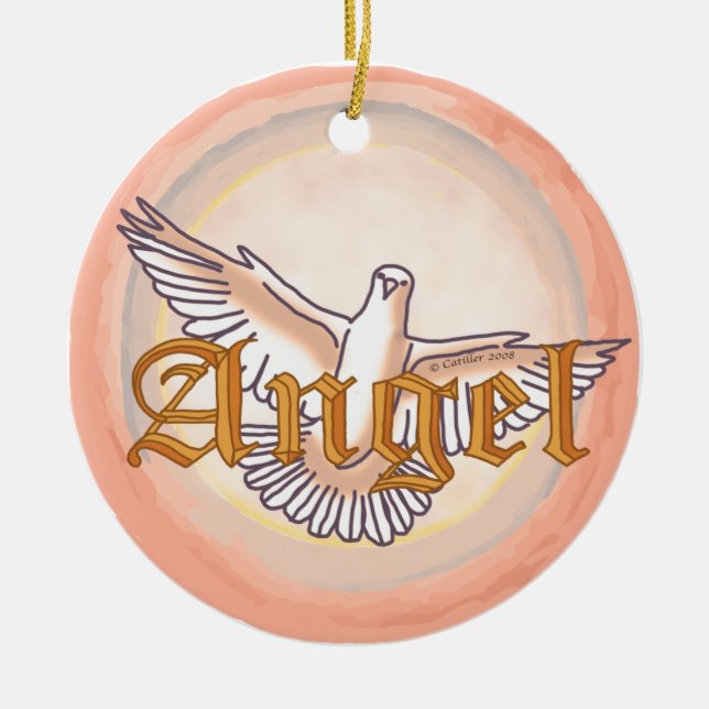 Ornement En Céramique Christian angel colombe (Devant)