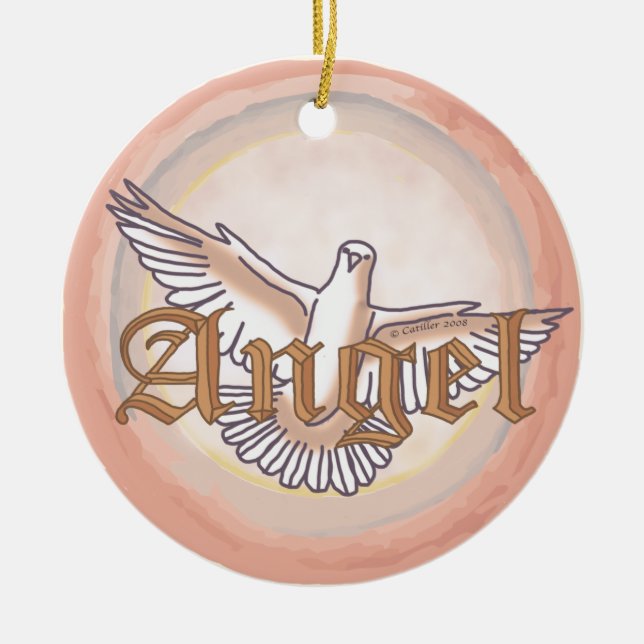 Ornement En Céramique Christian angel colombe (Devant)