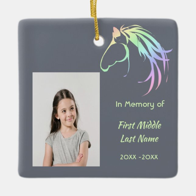 Ornement En Céramique Christian Memorial Keepsake Pastel Horse Art (Devant)