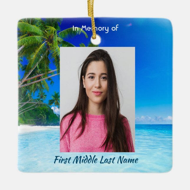 Ornement En Céramique Christian Memorial Keepsake Tropical Beach Exotic (Devant)