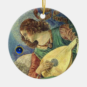 Ornement En Céramique CHRISTMAS ANGEL FABRIQUER DE LA MUSIQUE Blue Gem S