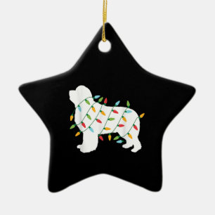 Ornement En Céramique Christmas lights newfoundland  gifts   dog lovers