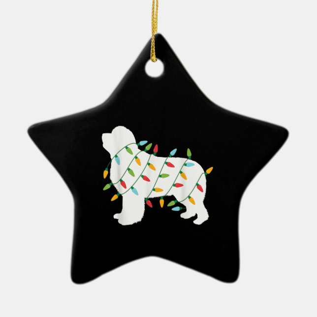 Ornement En Céramique Christmas lights newfoundland  gifts | dog lovers (Devant)