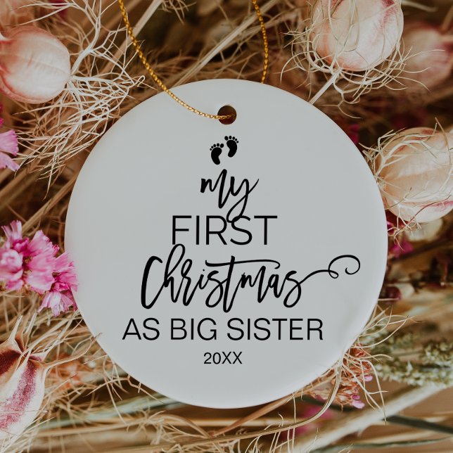 Ornement En Céramique Christmas Tree My First Christmas as Big Sister (Créateur téléchargé)