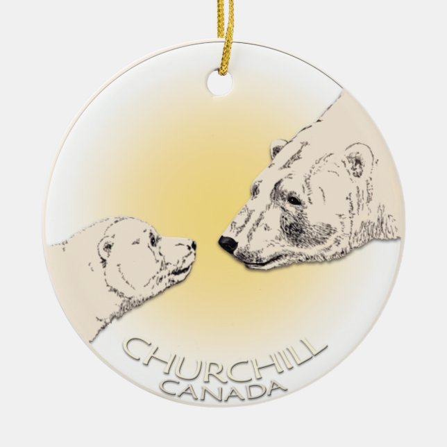 Ornement En Céramique Churchill Canada Ornament Polar Bear Art Keepsake (Devant)
