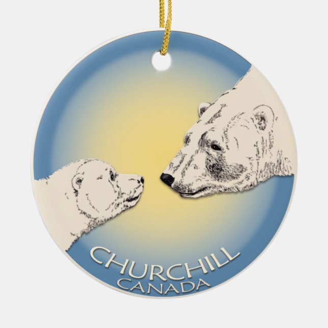 Ornement En Céramique Churchill Canada Ornament Polar Bear Art Keepsake (Devant)