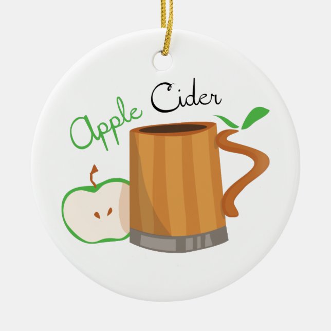 Ornement En Céramique Cidre d'Apple (Devant)
