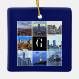 Ornement En Céramique Ciel de New York City Collage de 8 images