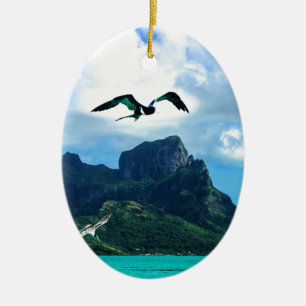 Ornement En Céramique Ciel tropical d'oiseau de Polynésie française de