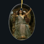 Ornement En Céramique Circe Offering the Cup to Ulysses par JW Waterhous<br><div class="desc">Circe Offering the Cup to Ulysses (1891) de JW Waterhouse est une peinture vintage victorienne pré-Raphaelite sur portrait mythologique. Une belle jeune femme est assise sur une chaise ou un trône. Elle a l'air d'une pourcentage, une reine royale et ses bras sont levés en tenant un calice. Dans la mythologie,...</div>